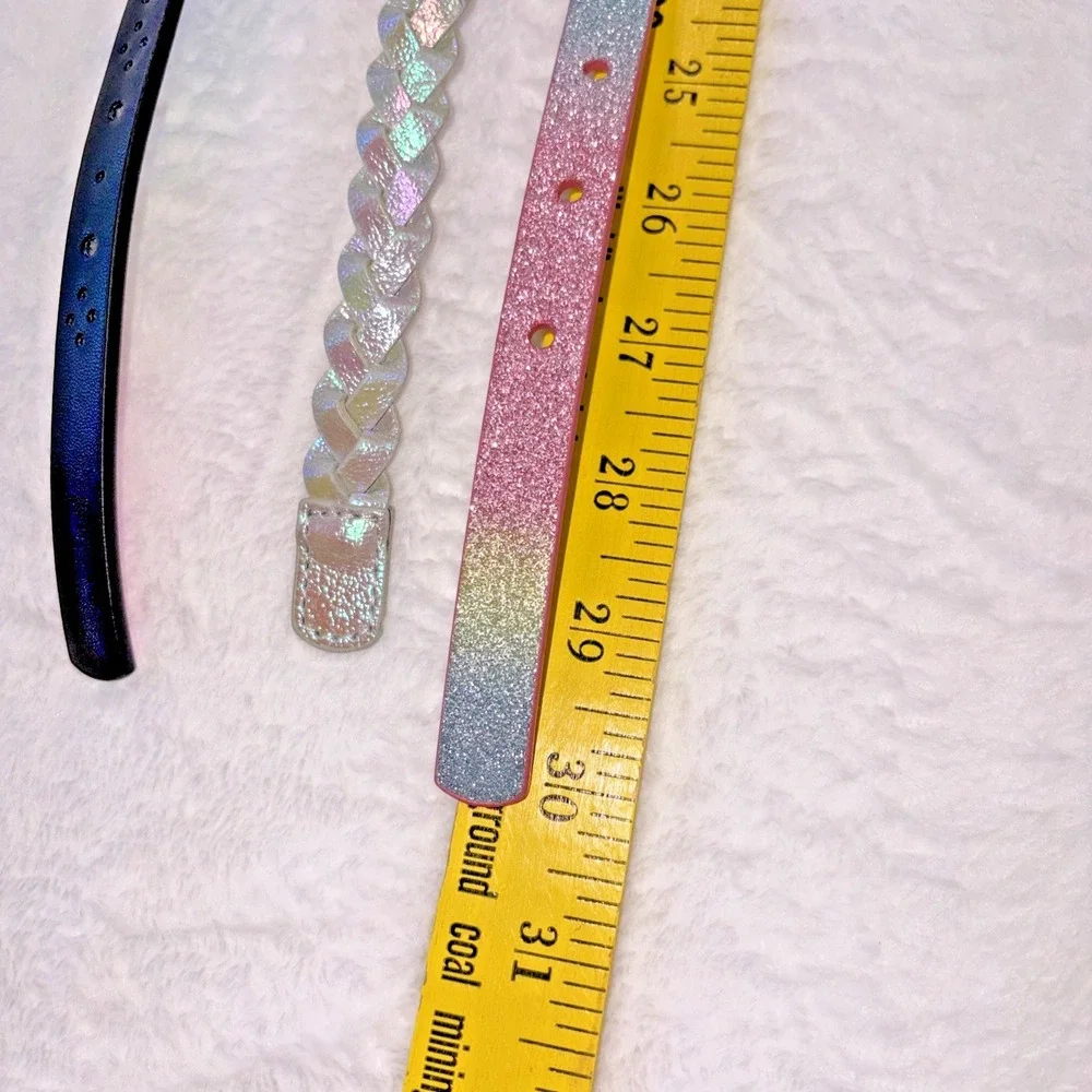 Cat & Jack Girls' 3pk Rainbow Belt Set - Size Medium
